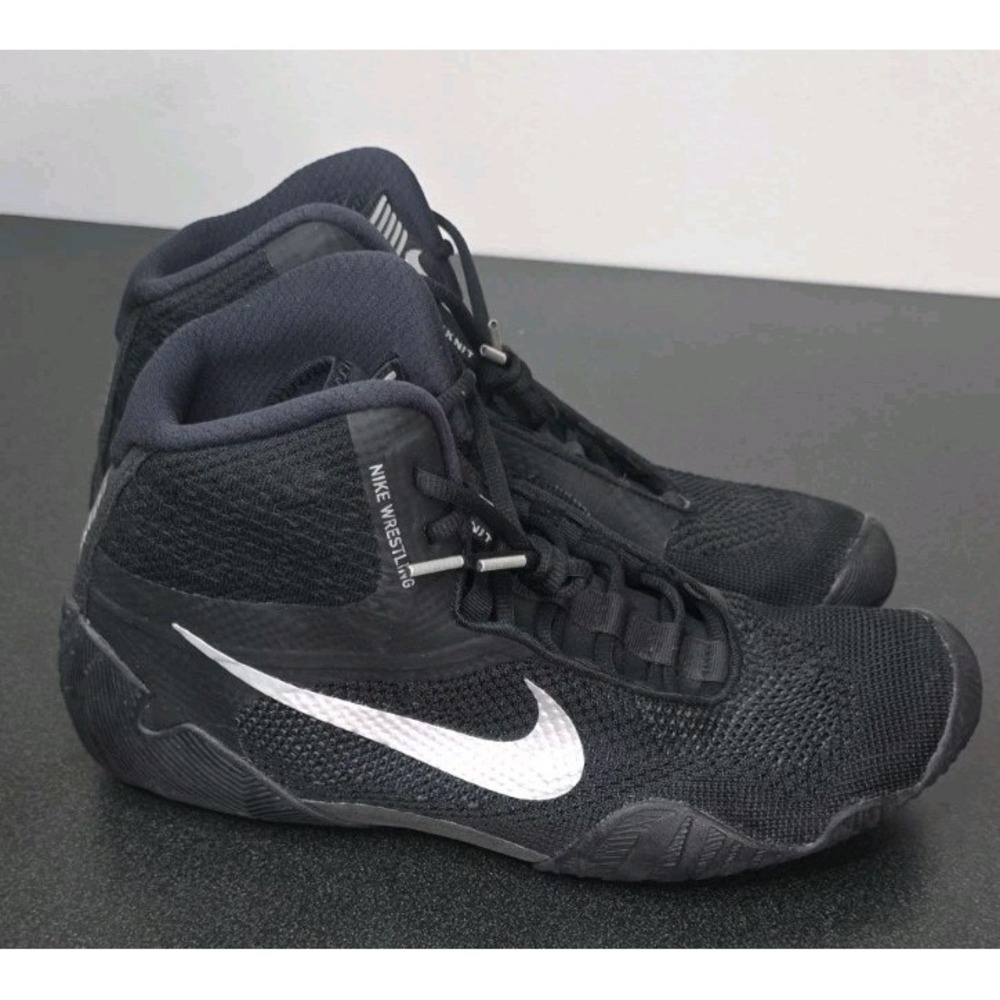 Nike Tawa Black Metallic Silver‎ Logo Wrestling Shoes CI2952-001 Men's 12
